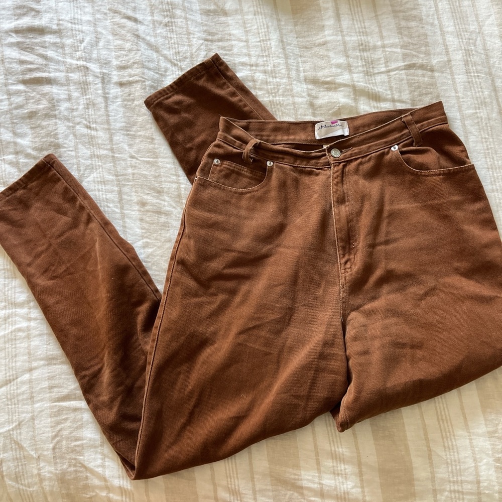 Vintage brown 100% Cotton straight leg jeans 28” waist